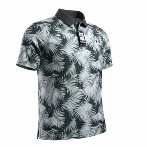 Under Armour Matchplay Printed‎ Polo Shirt Mens 2XL Palm Leaf Athletic Golf